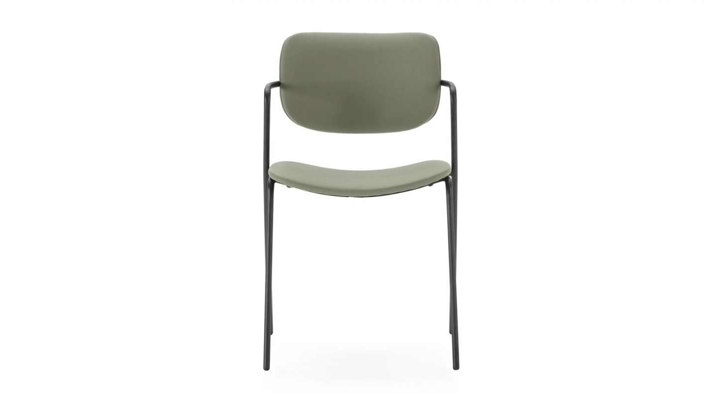 Lot de 2 chaises simili cuir vert olive - Skandi