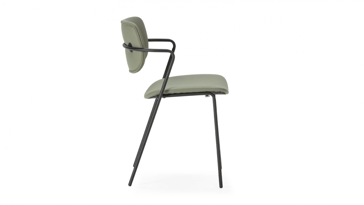 Lot de 2 chaises simili cuir vert olive - Skandi