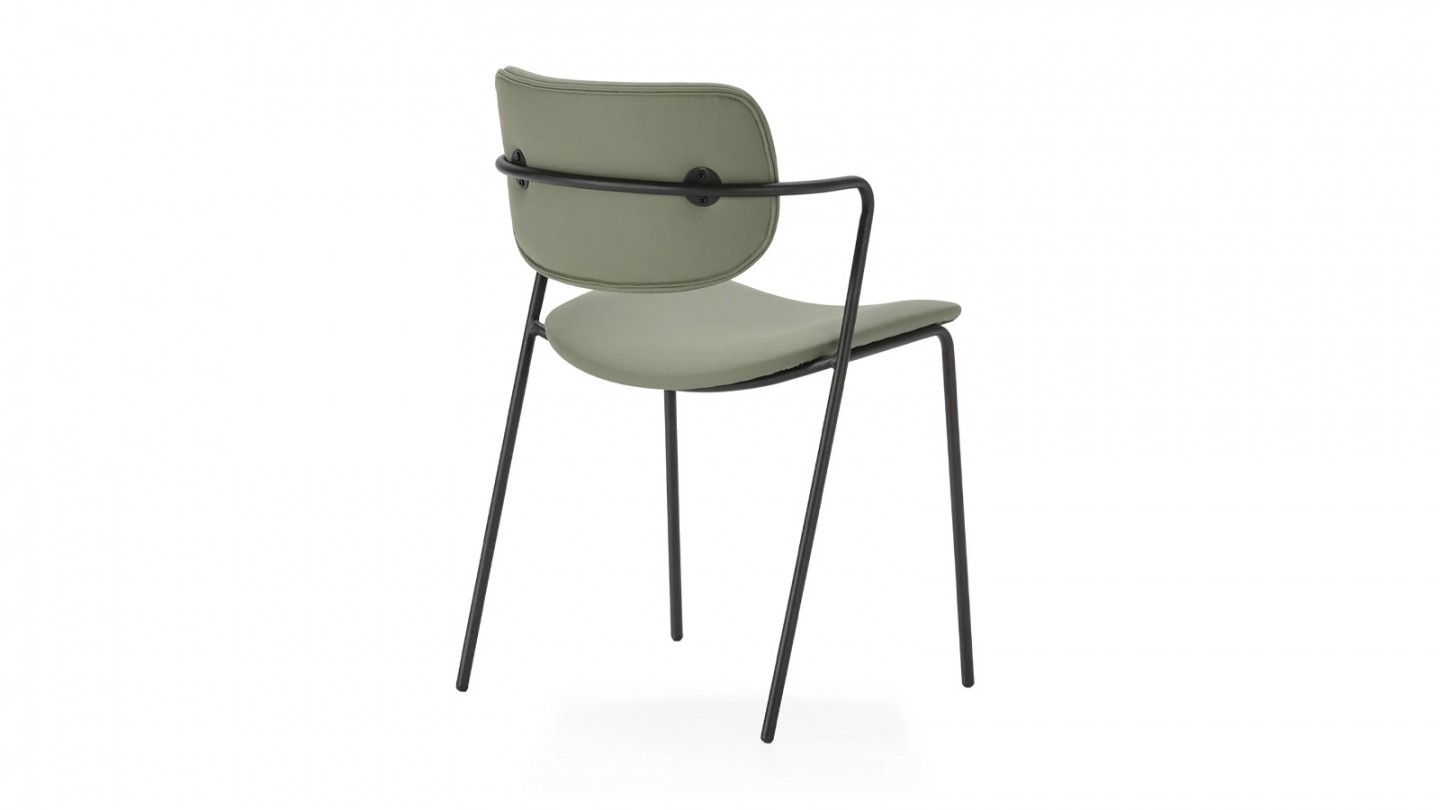 Lot de 2 chaises simili cuir vert olive - Skandi