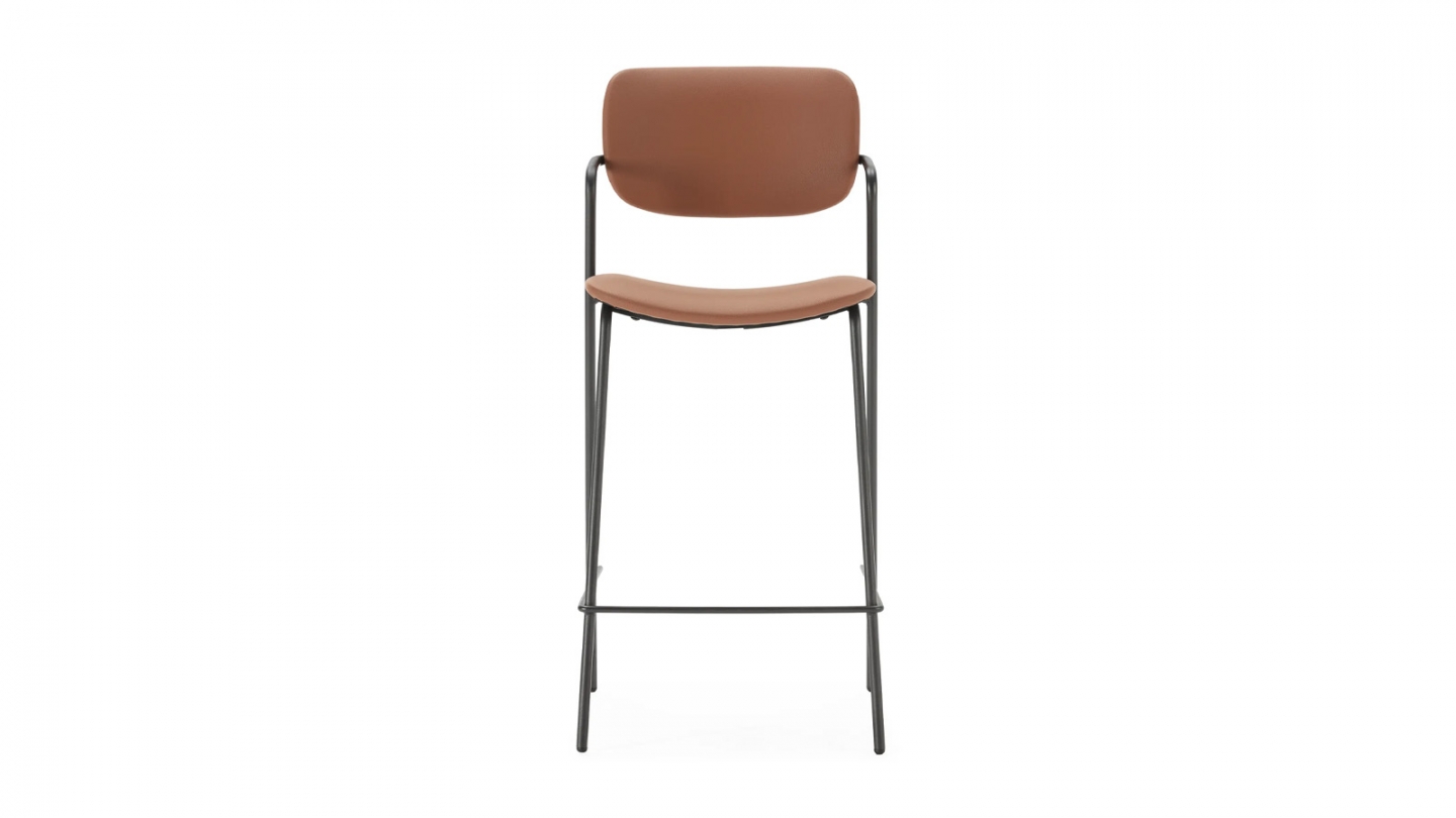 Lot de 2 tabourets de bar en simili cuir rouille - Skandi