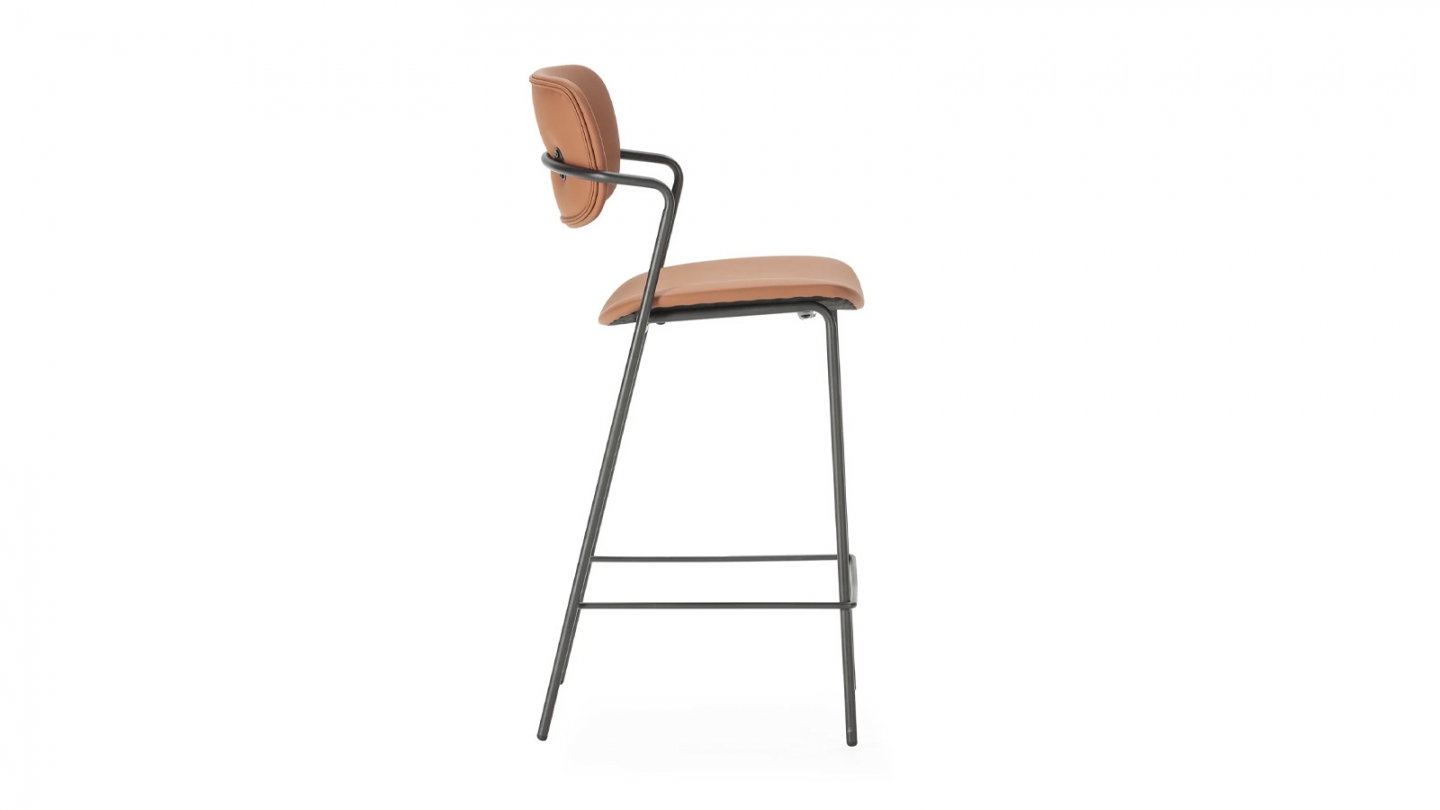 Lot de 2 tabourets de bar en simili cuir rouille - Skandi