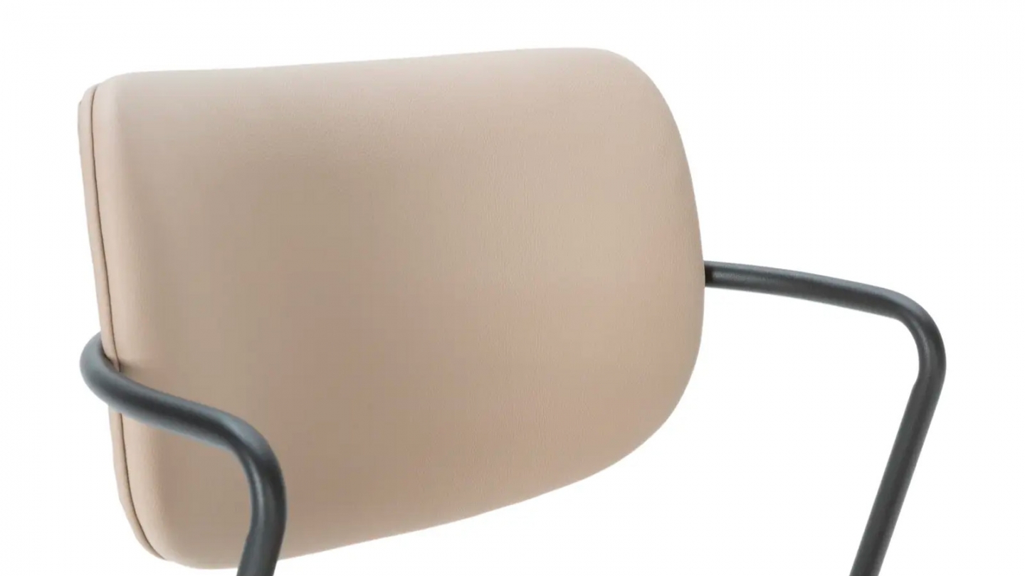 Lot de 2 tabourets de bar en simili cuir taupe - Skandi