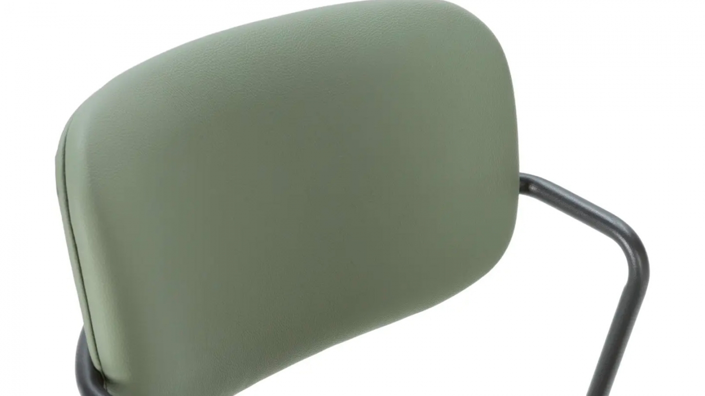 Lot de 2 tabourets de bar en simili cuir vert olive - Skandi