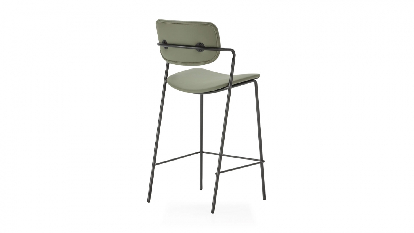Lot de 2 tabourets de bar en simili cuir vert olive - Skandi