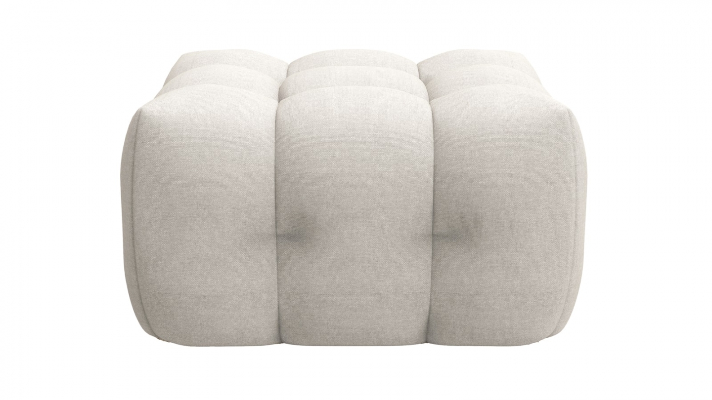 Canapé capitonné 3 places en tissu chenille beige - Cester