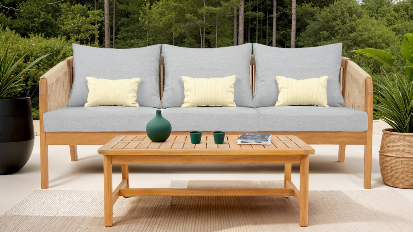 Table basse de jardin rectangulaire en bois FSC - Symi