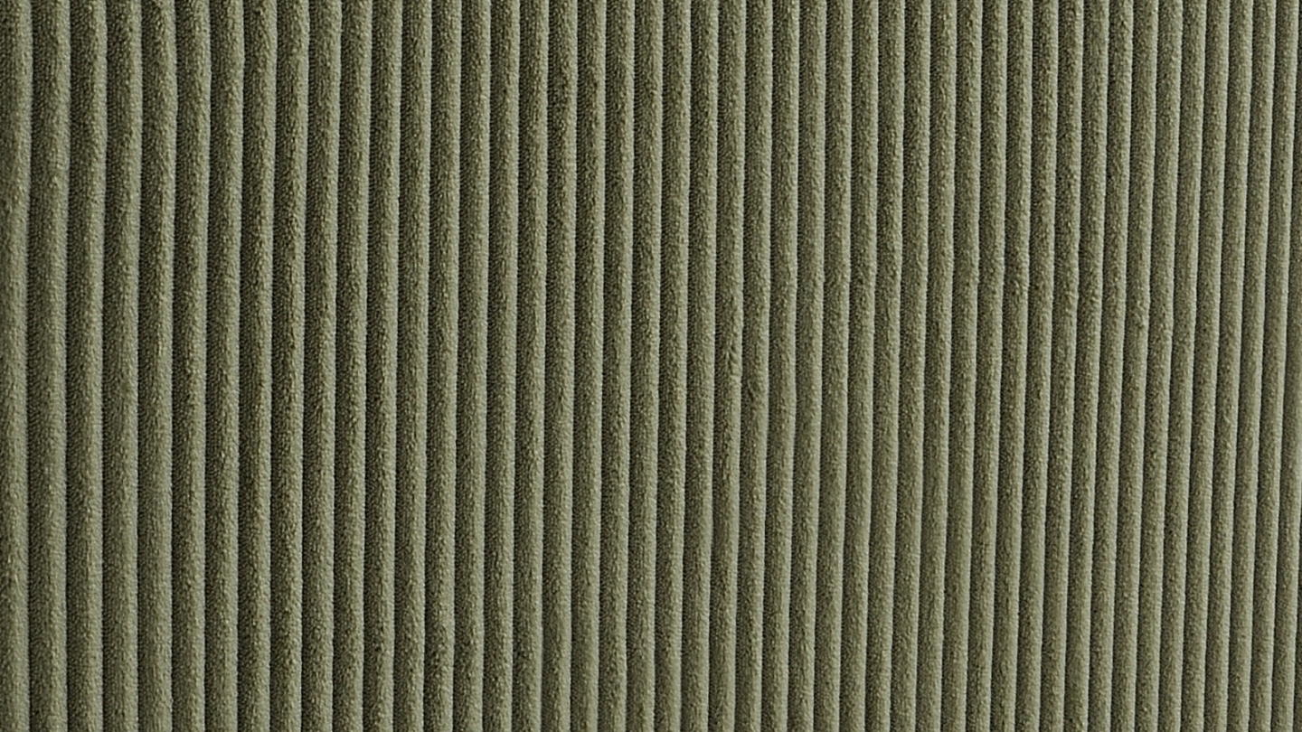 Lit coffre adulte 160x200 cm avec tête de lit capitonnée en velours côtelé vert kaki - Elma