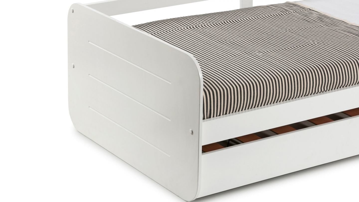 Lit gigogne enfant 90x190 cm en bois blanc - Felix
