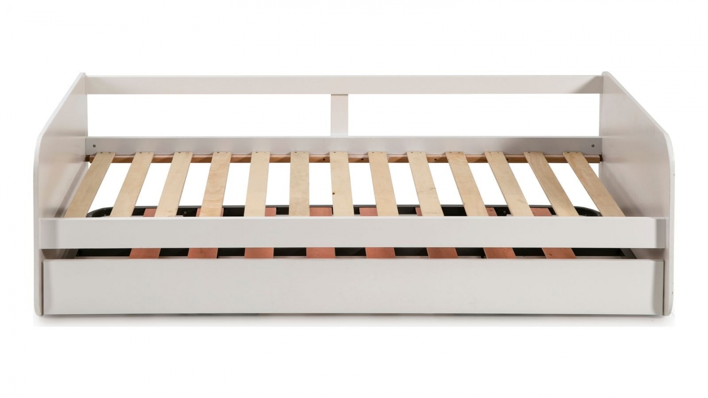 Lit gigogne enfant 90x190 cm en bois blanc - Felix