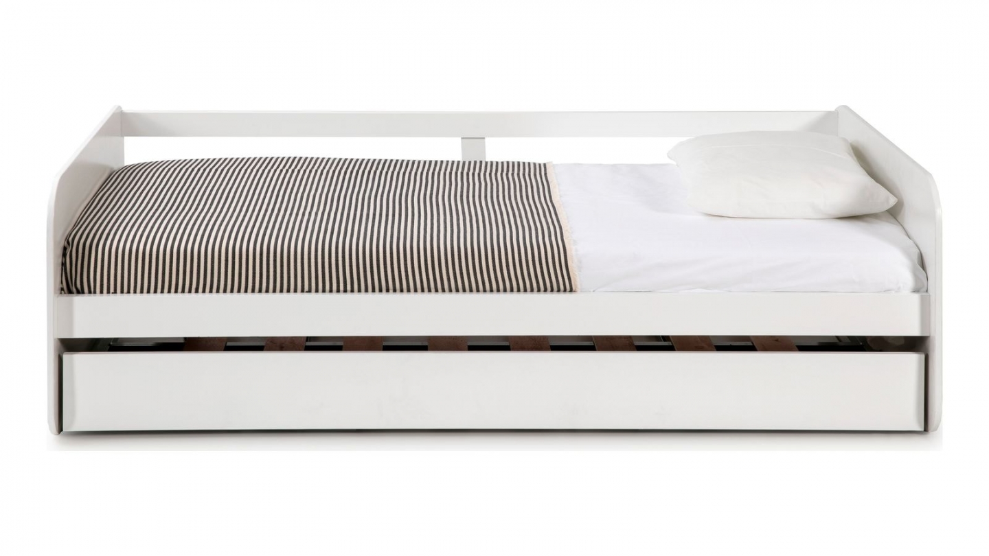 Lit gigogne enfant 90x190 cm en bois blanc - Felix