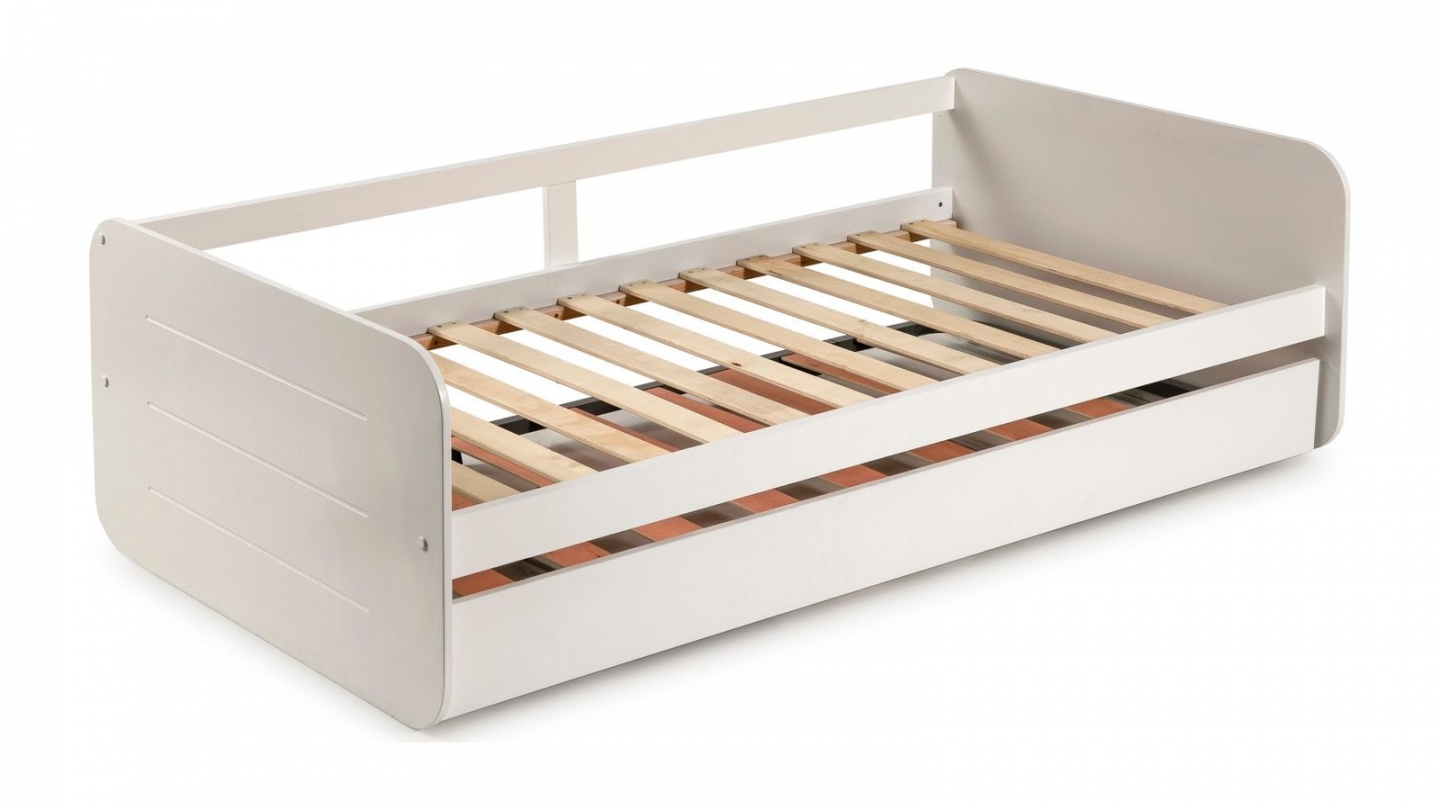 Lit gigogne enfant 90x190 cm en bois blanc - Felix
