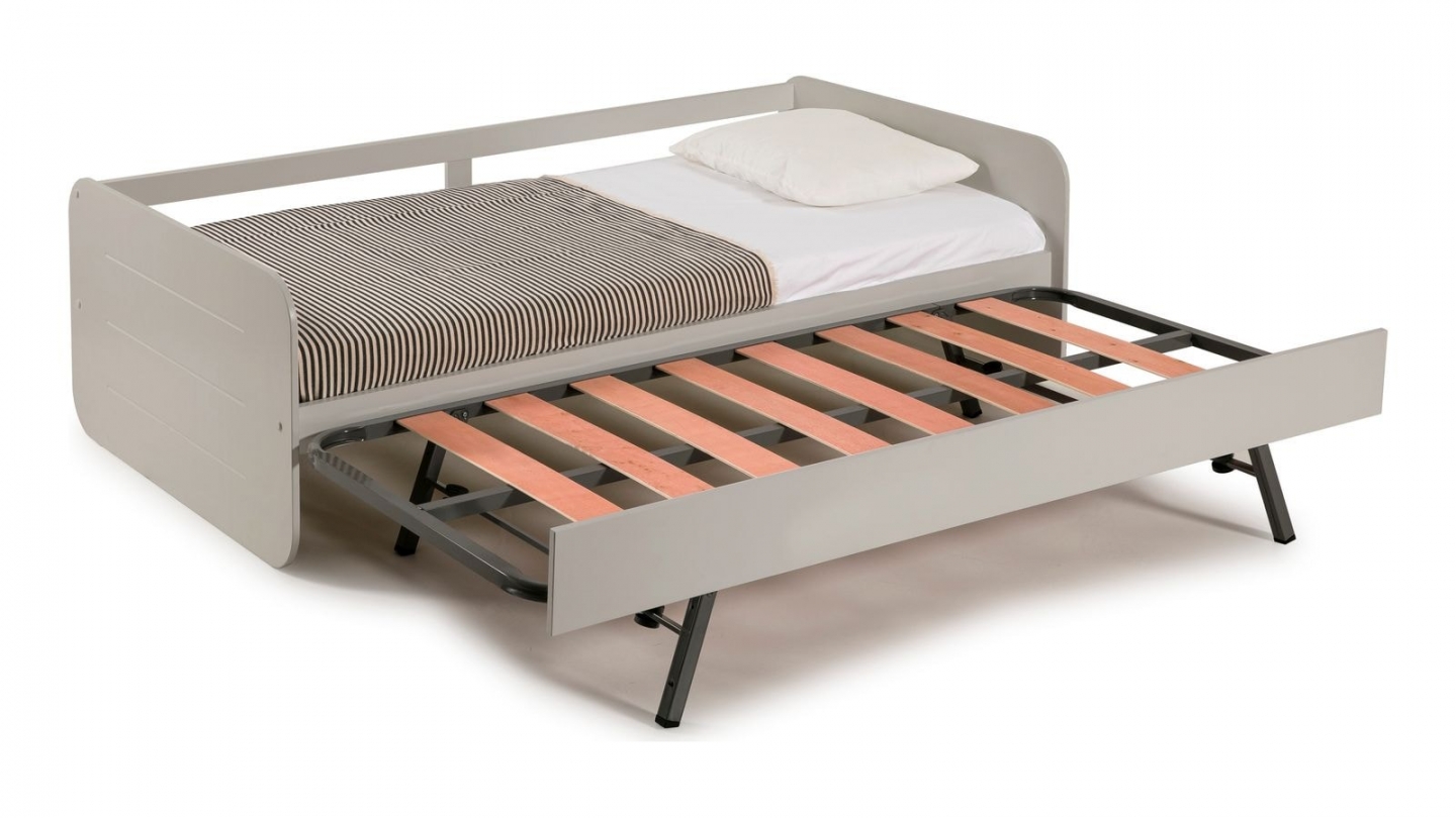 Lit gigogne enfant 90x190 cm en bois gris - Felix