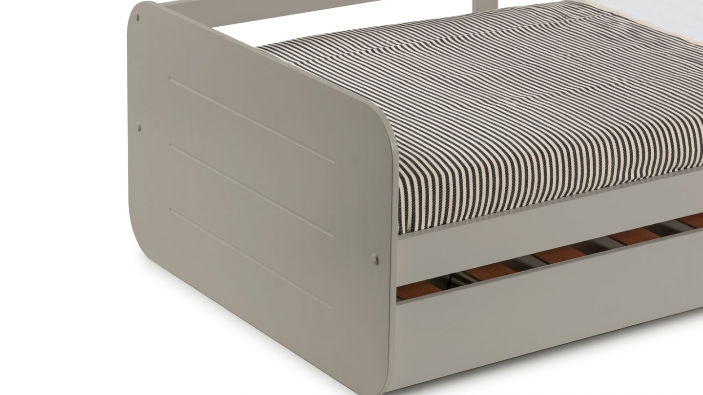 Lit gigogne enfant 90x190 cm en bois gris - Felix