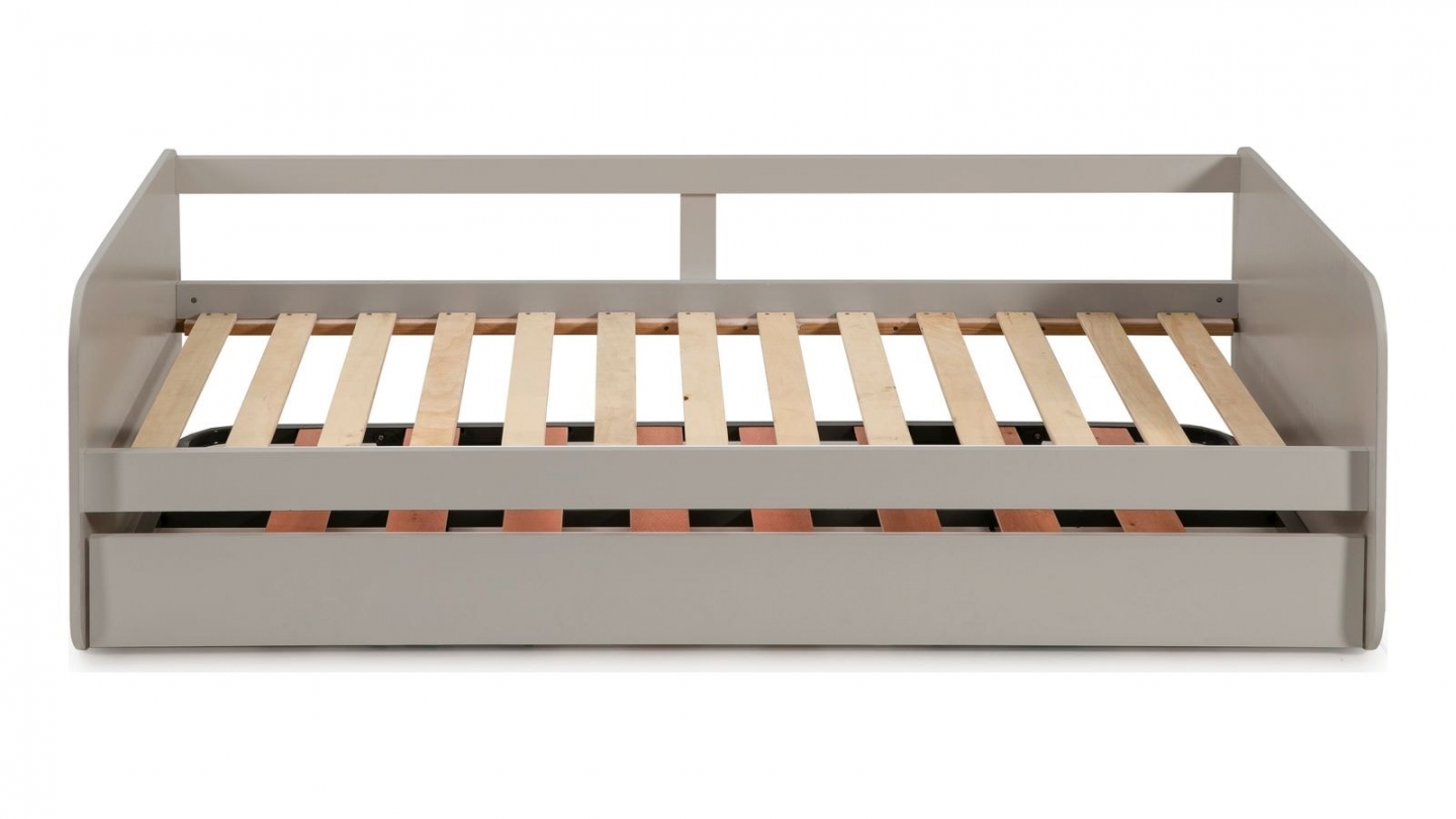 Lit gigogne enfant 90x190 cm en bois gris - Felix