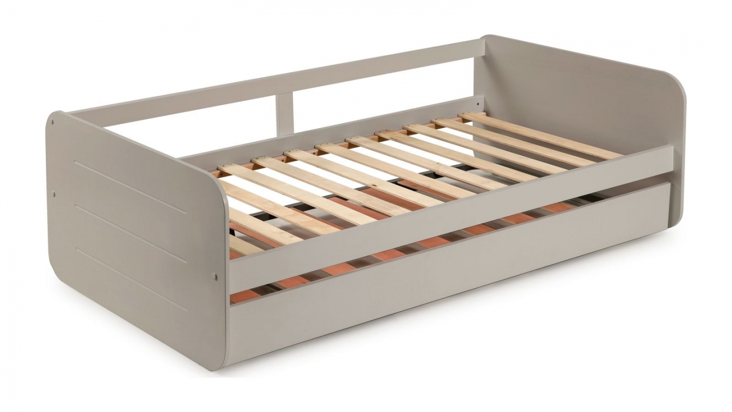 Lit gigogne enfant 90x190 cm en bois gris - Felix