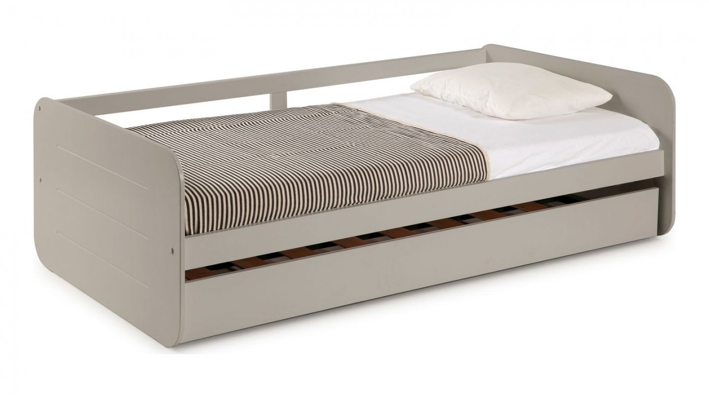 Lit gigogne enfant 90x190 cm en bois gris - Felix