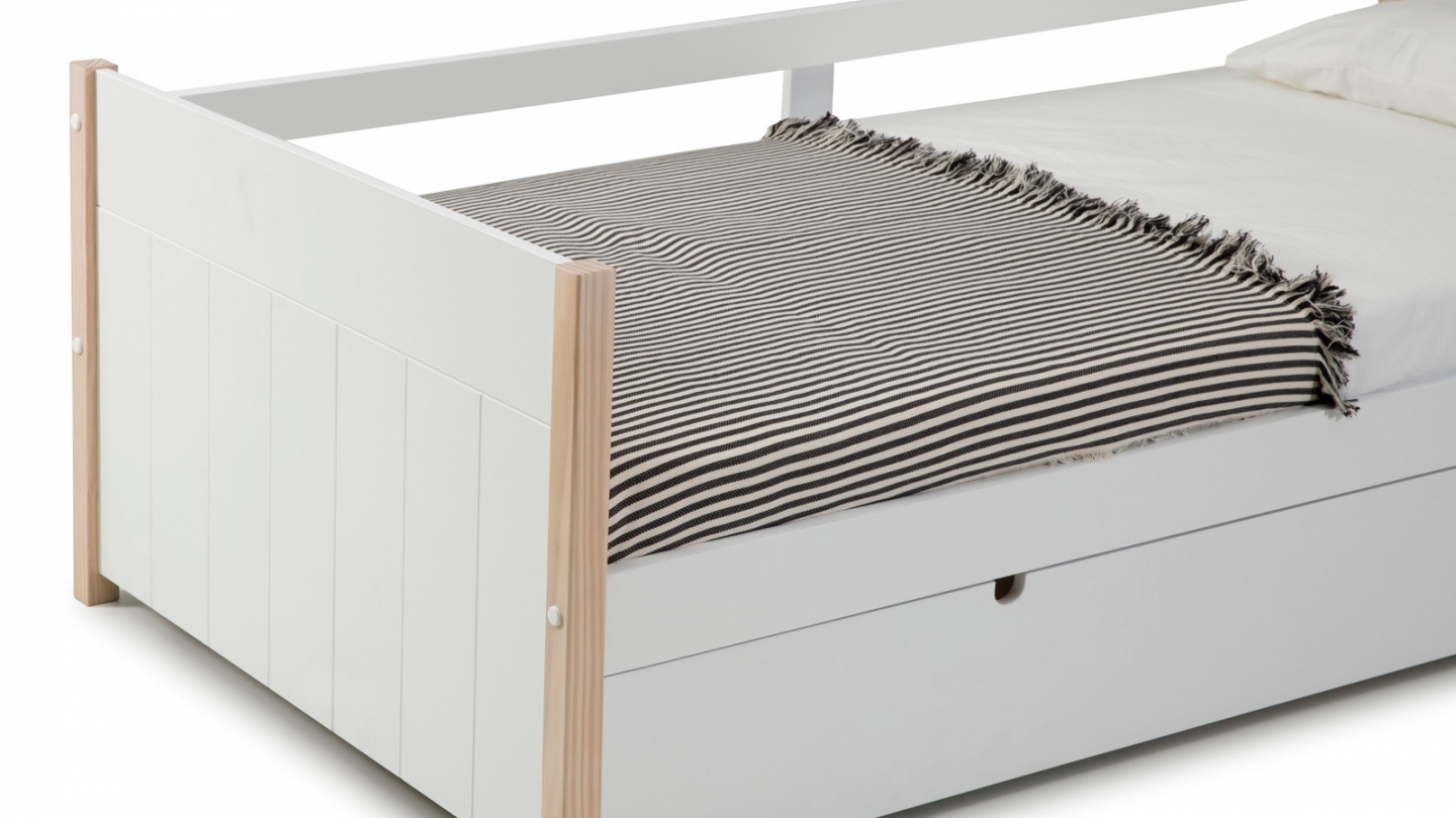 Lit gigogne enfant 90x190 cm en bois blanc - Margot