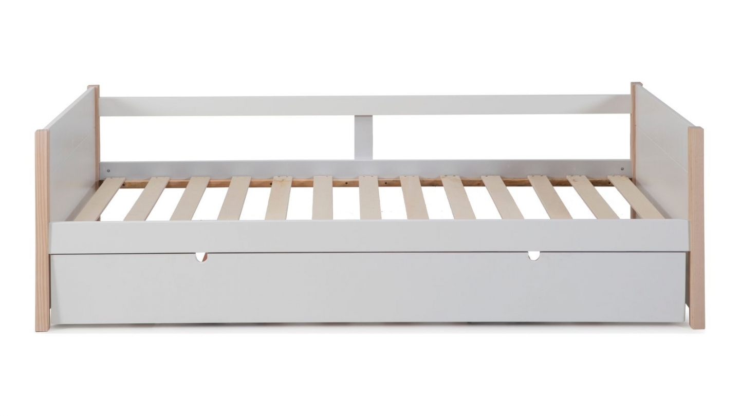 Lit gigogne enfant 90x190 cm en bois blanc - Margot