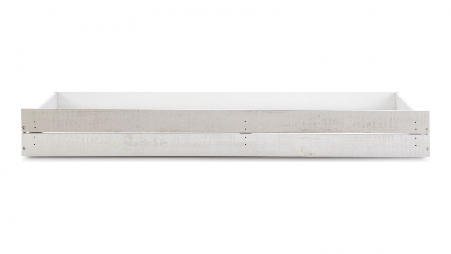 Tiroir pour lit cabane 90x190 cm en bois blanchi / gris - Emile