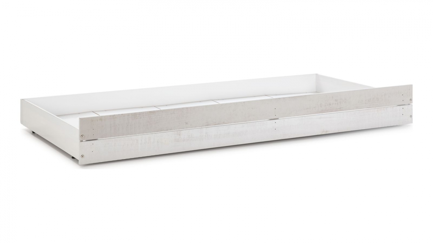 Tiroir pour lit cabane 90x190 cm en bois blanchi / gris - Emile