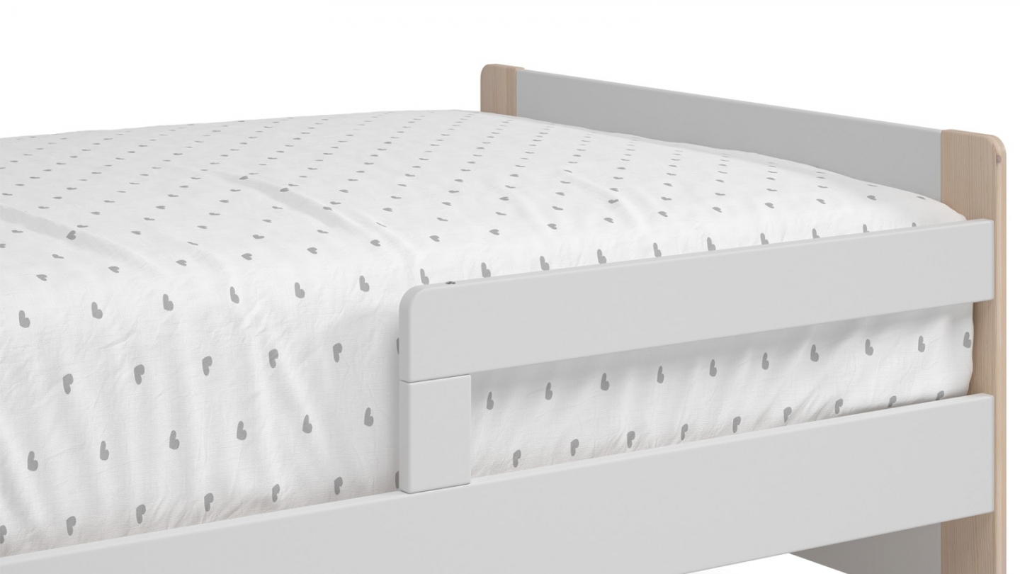 Lit enfant evolutif 90x140/190 cm en bois blanc - Luan