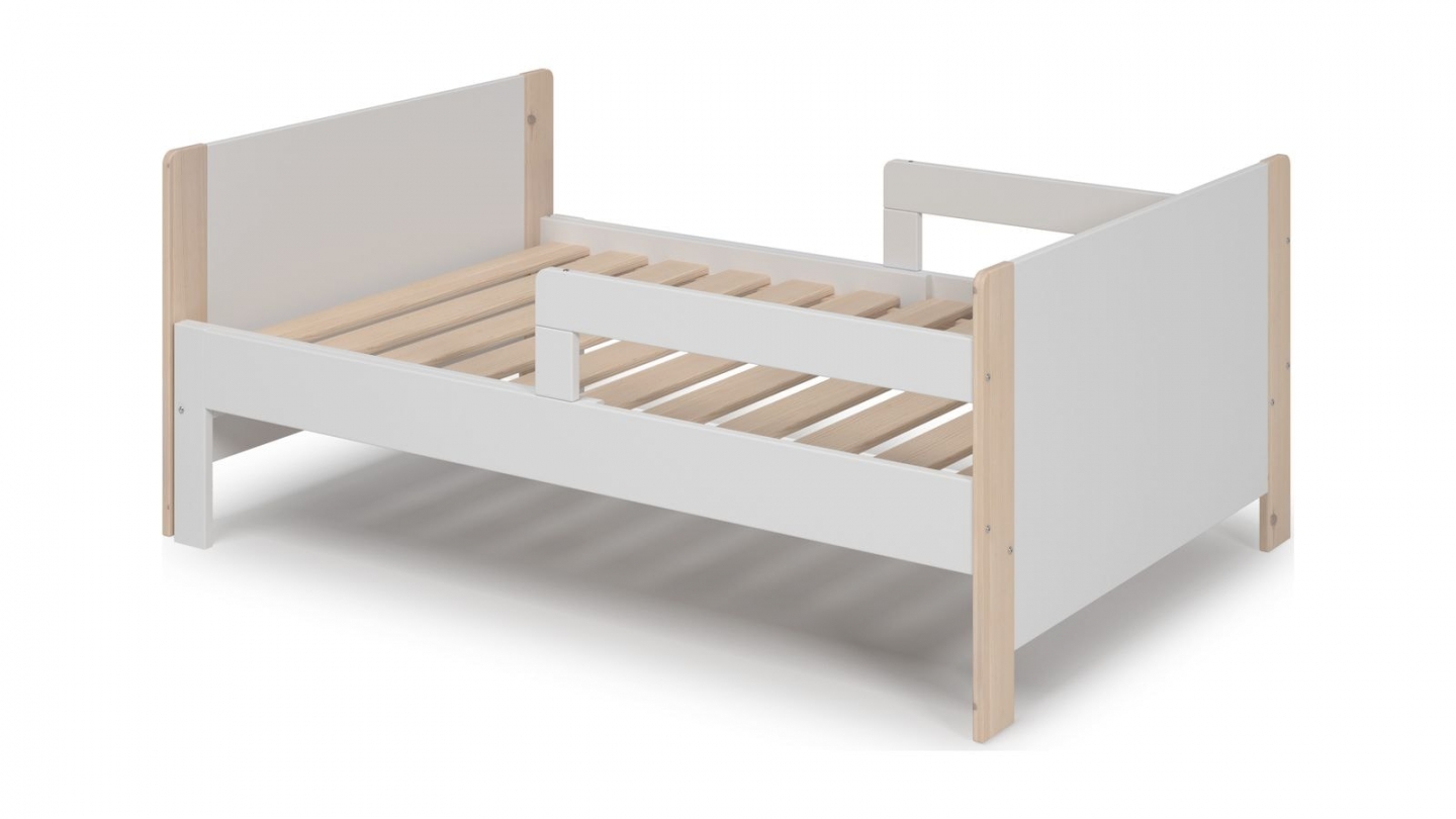 Lit enfant evolutif 90x140/190 cm en bois blanc - Luan