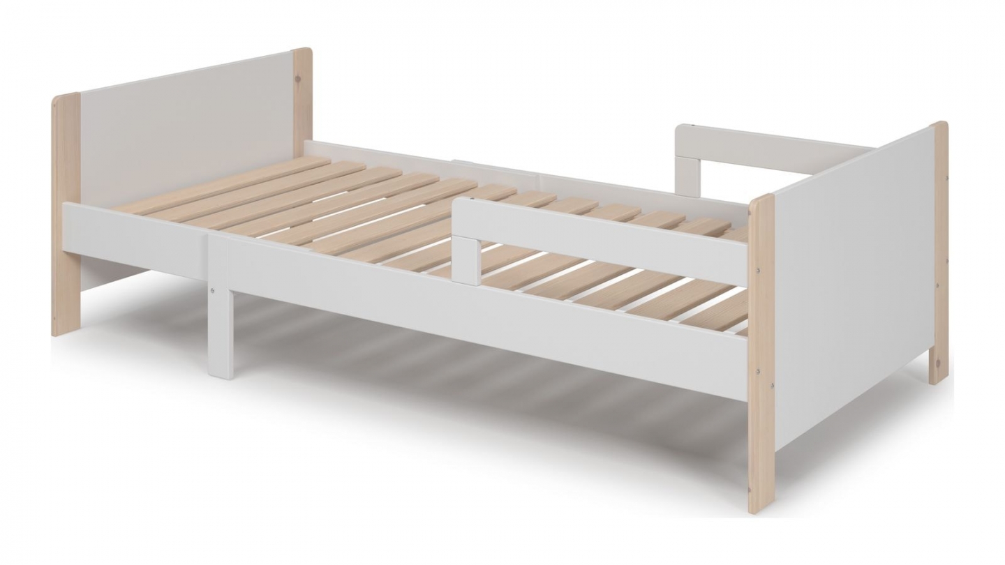 Lit enfant evolutif 90x140/190 cm en bois blanc - Luan