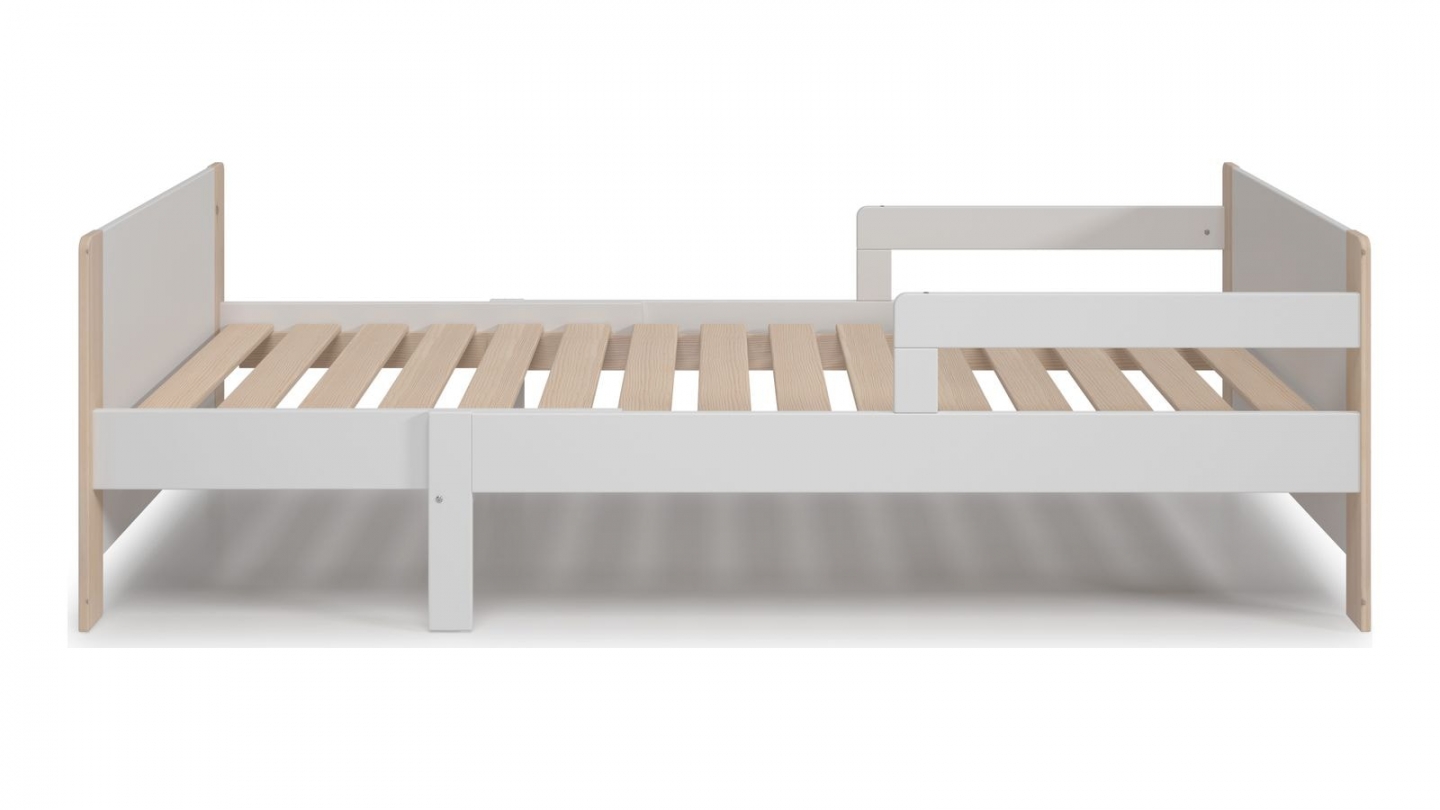 Lit enfant evolutif 90x140/190 cm en bois blanc - Luan