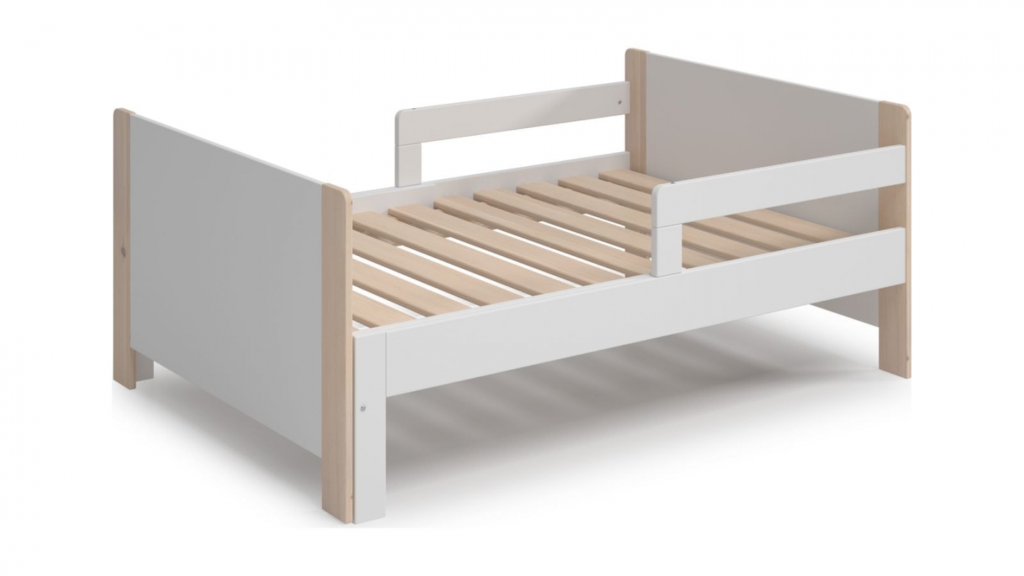 Lit enfant evolutif 90x140/190 cm en bois blanc - Luan