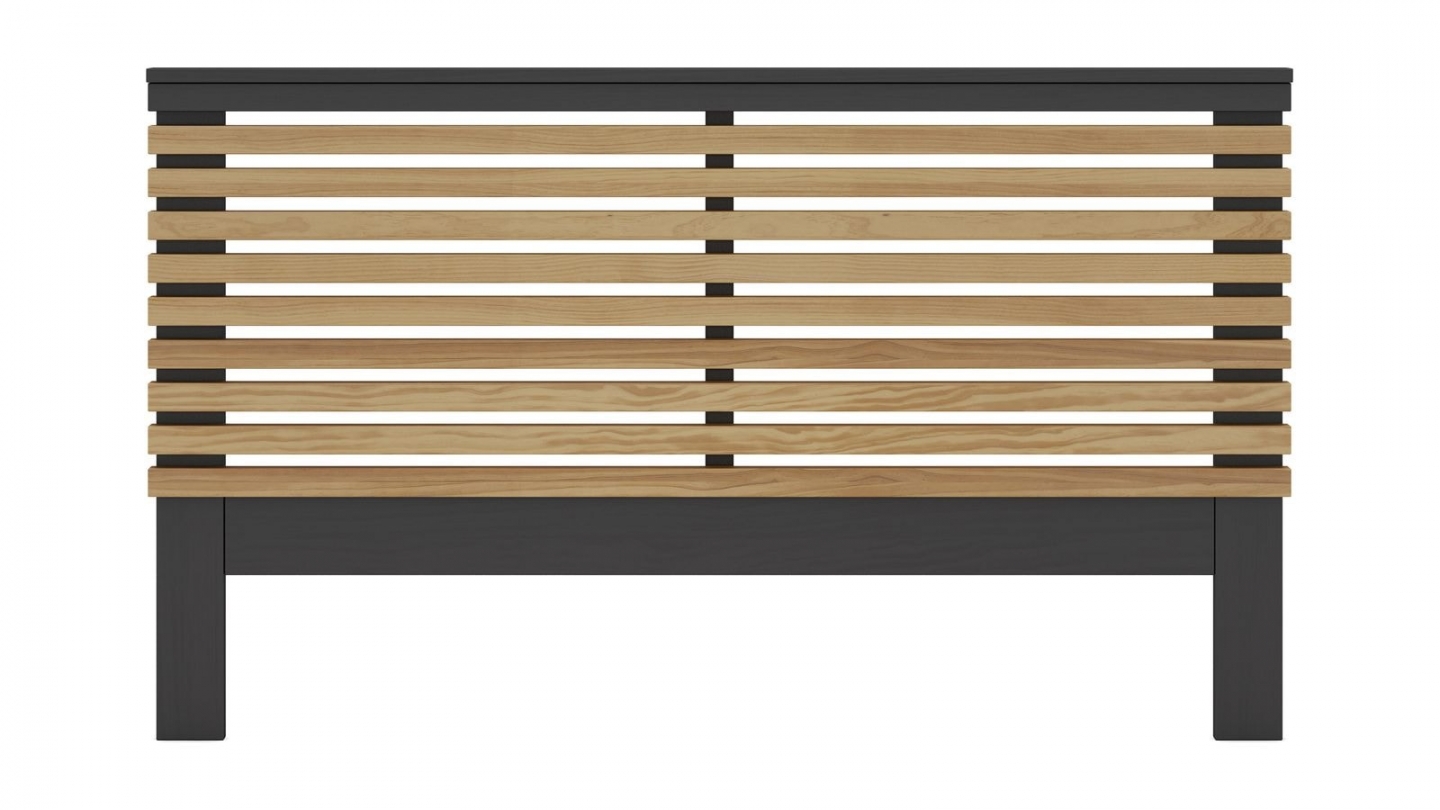 Tête de lit adulte en lattes de bois clair / bois foncé 140 cm - Timeo