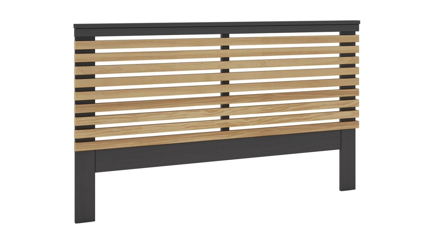 Tête de lit adulte en lattes de bois clair / bois foncé 140 cm - Timeo
