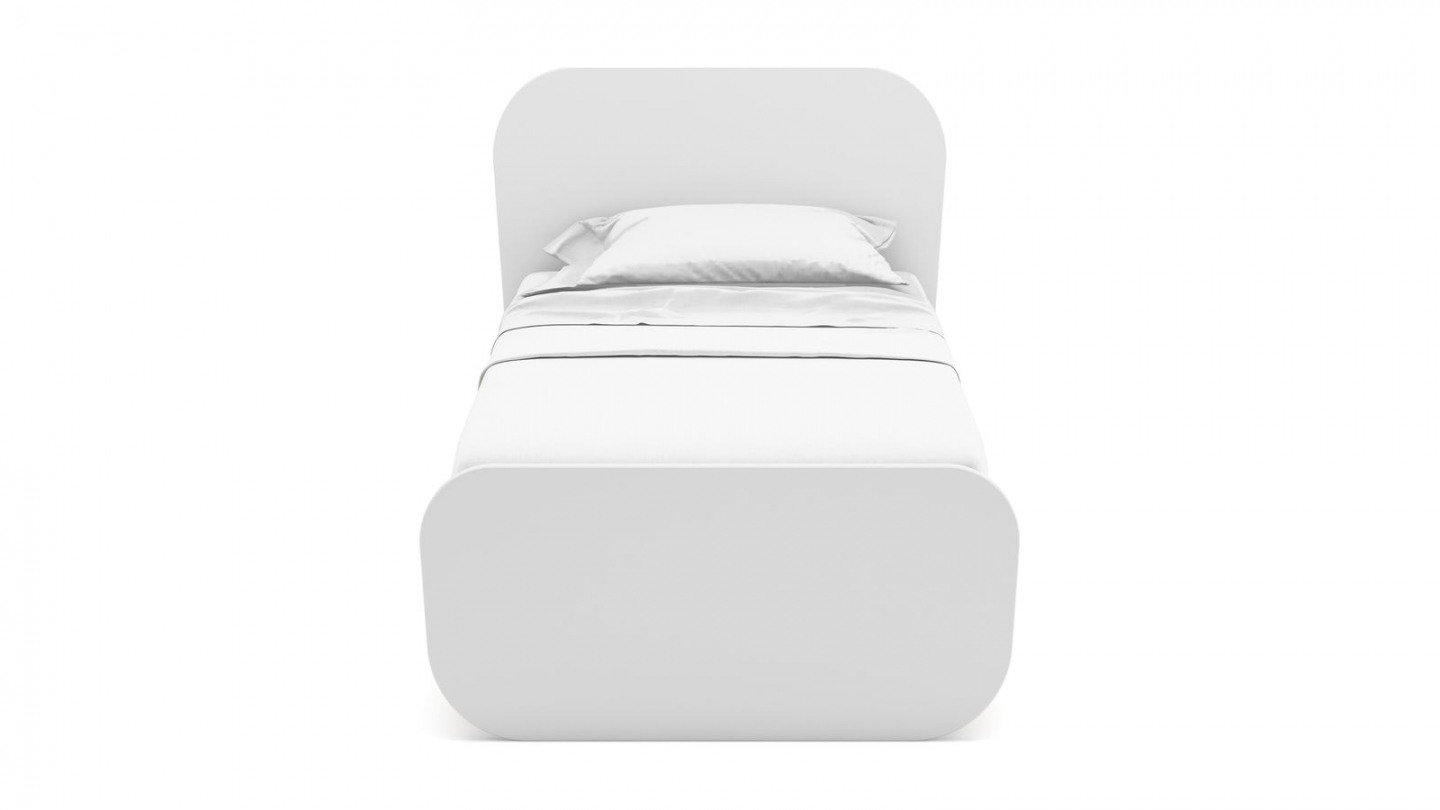 Lit enfant 90x190 cm avec tête de lit en bois blanc - Elise