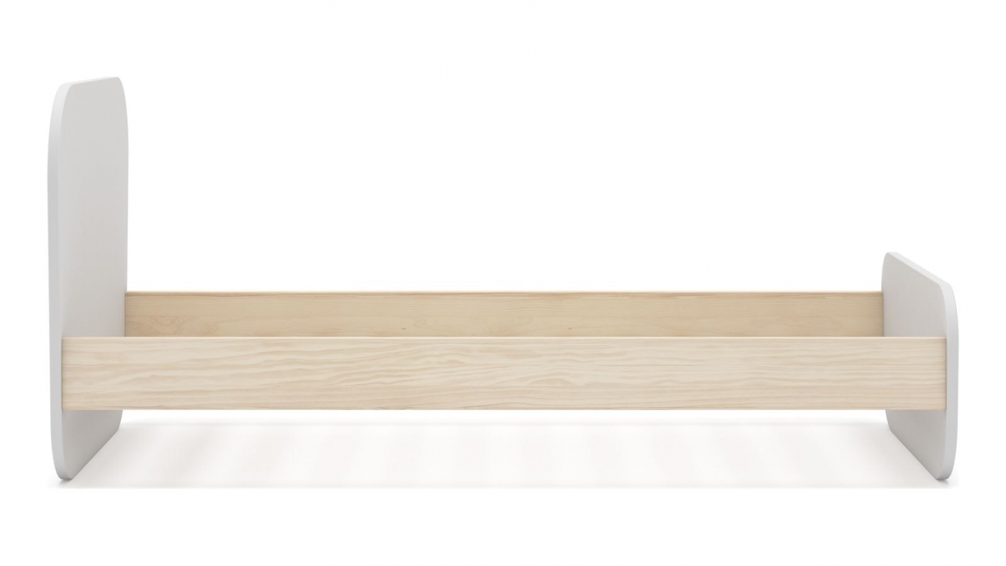 Lit enfant 90x190 cm avec tête de lit en bois blanc - Elise