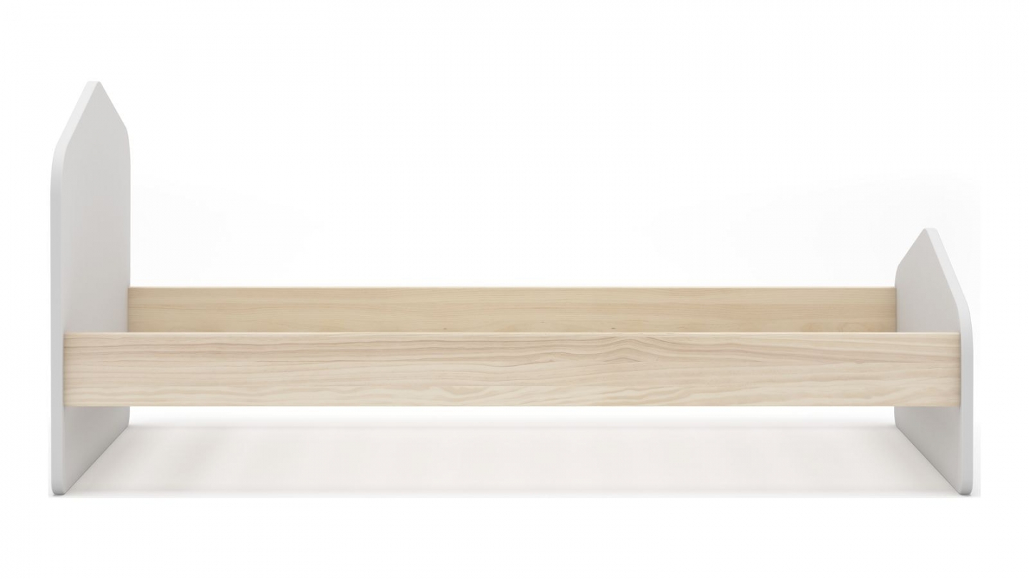 Lit enfant 90x190 cm avec tête de lit en bois blanc - Lucy