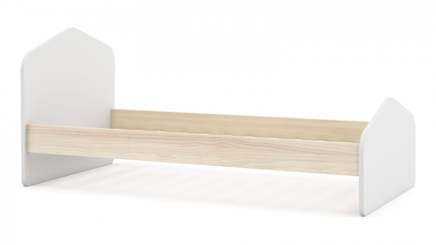 Lit enfant 90x190 cm avec tête de lit en bois blanc - Lucy