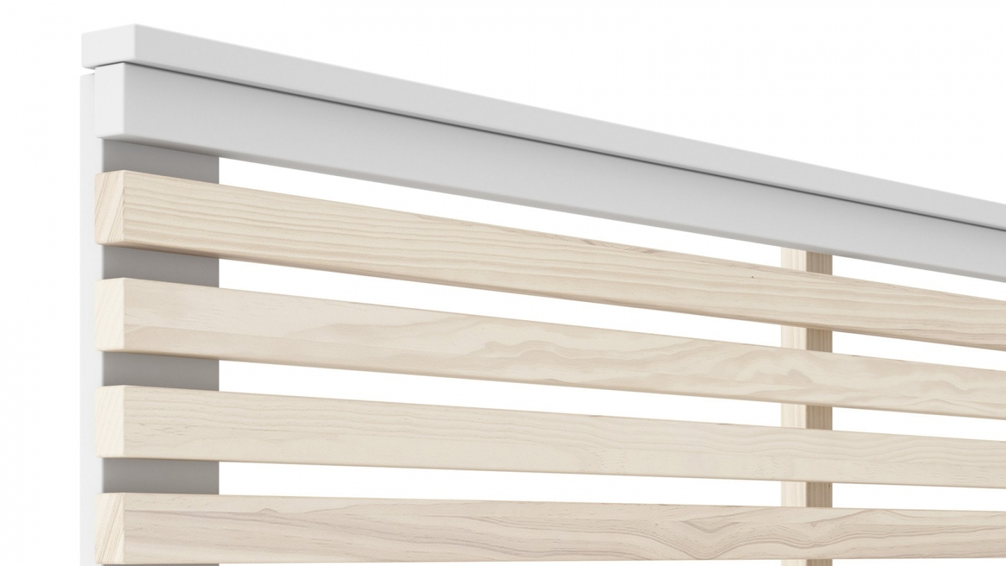 Tête de lit adulte en lattes de bois clair / vert kaki 160 cm - Lucy