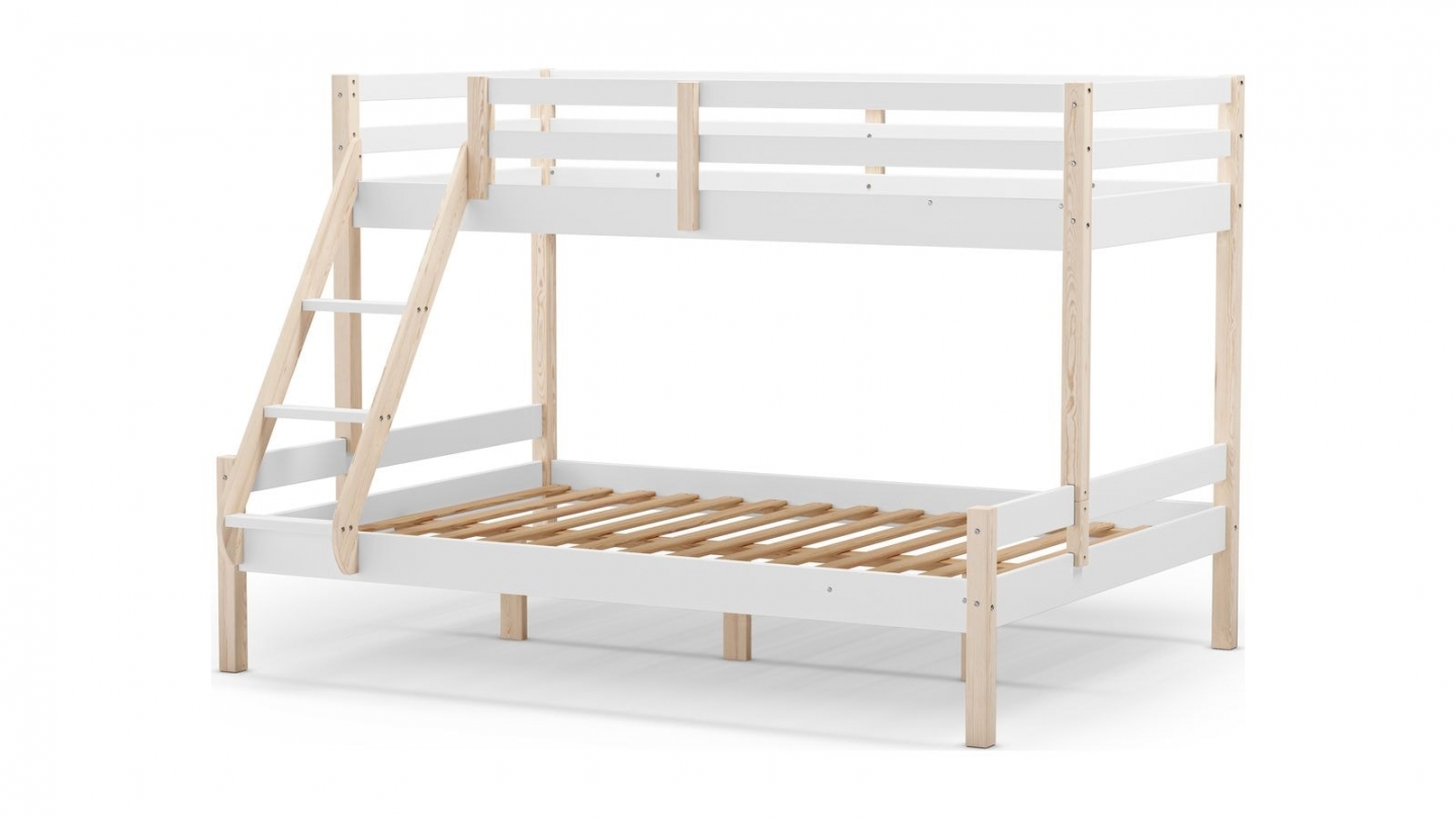Lit superposé 3 places en bois blanc - Tandem