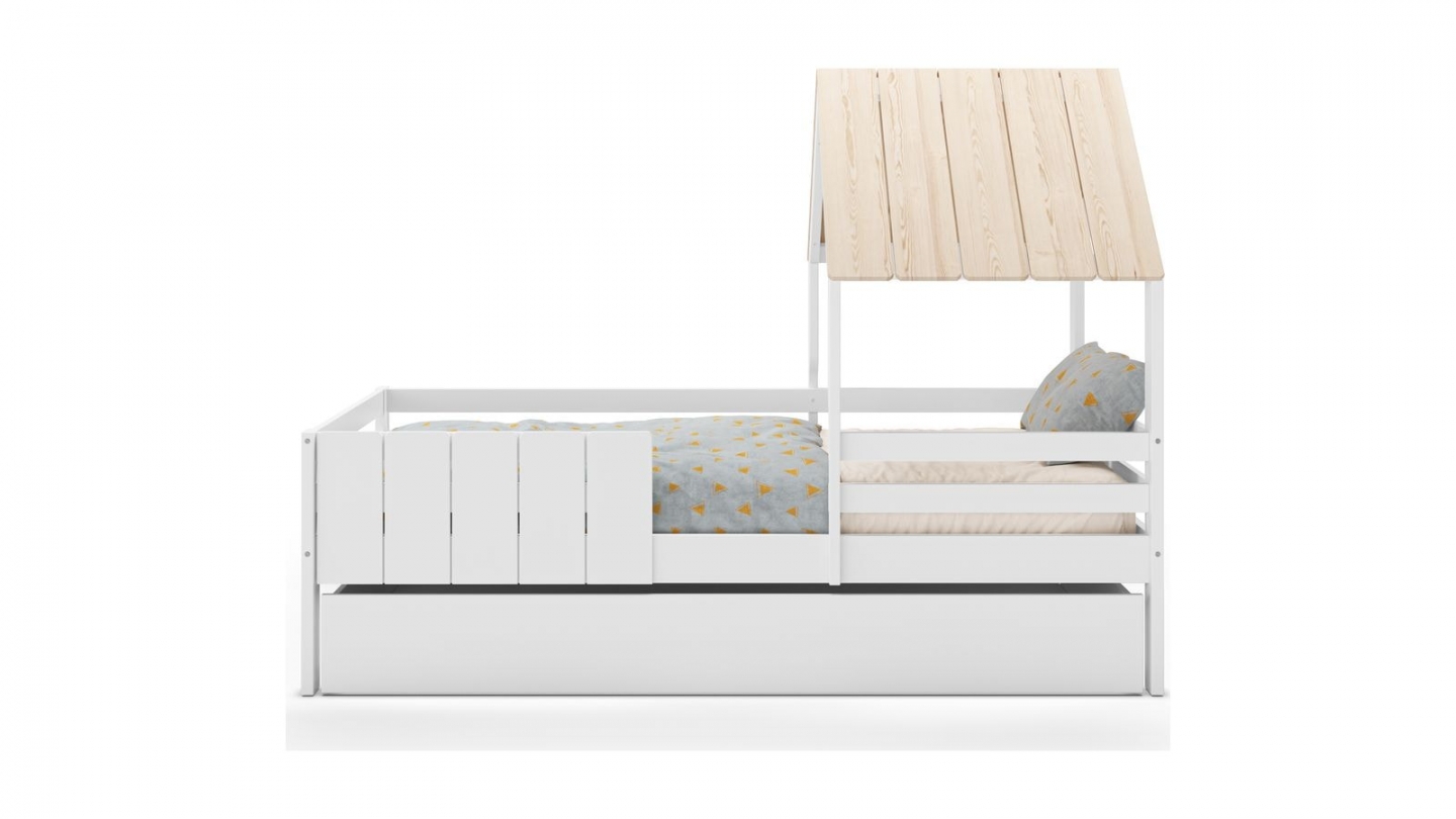 Tiroir pour lit cabane 90x190 cm en bois blanc - Eloan