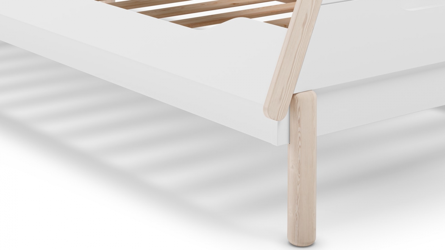 Lit tipi enfant 90x190 cm en bois blanc - Totem