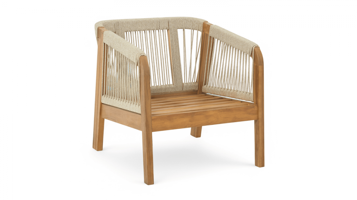 Lot de 2 fauteuils de jardin en bois FSC - coussins gris chiné - Symi