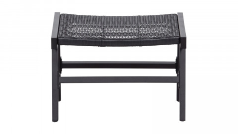 Lot de 2 poufs de jardin en aluminium noir - Puk