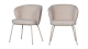 Lot de 2 chaises de salle à manger en tissu beige - Admit