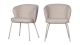 Lot de 2 chaises de salle à manger en tissu beige - Admit