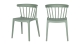 Lot de 2 chaises de jardin en résine verte - Bliss