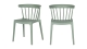 Lot de 2 chaises de jardin en résine verte - Bliss