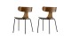 Lot de 2 chaises en bois de frêne marron piètement en métal - Form