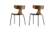 Lot de 2 chaises en bois de frêne marron piètement en métal - Form