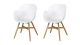 Lot de 2 chaises de jardin scandinave blanche - Tulip
