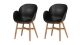 Lot de 2 chaises de jardin scandinave noire - Tulip