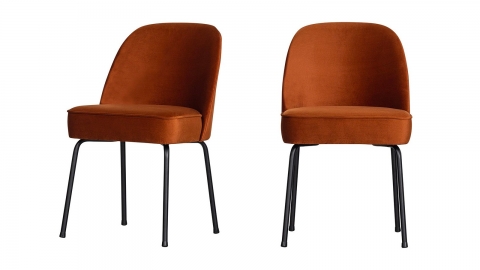 Lot de 2 chaises en velours rouille - Vogue